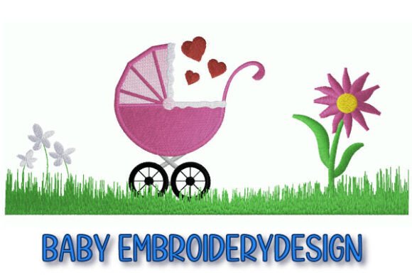 Baby Stroller on Grass Embroidery Design Review