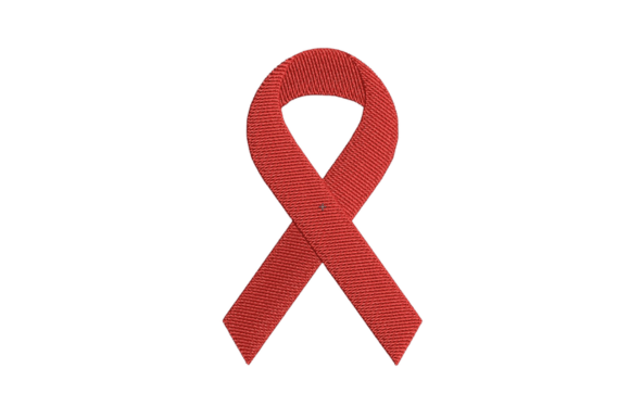 Blood Cancer Ribbon Embroidery Design