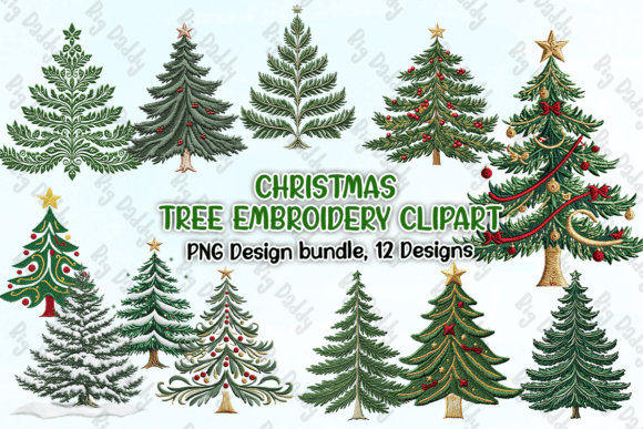 Christmas Tree Embroidery Clipart PNG Review