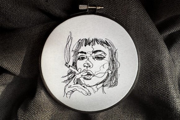 Girl with a Cigarette Machine Embroidery Review