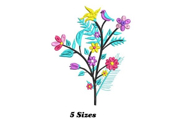 Reviewing Floral Branch Embroidery Design