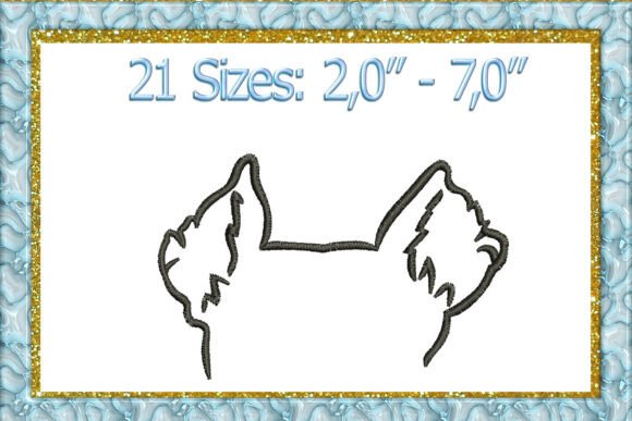 Saluki Dog Ears Embroidery Design