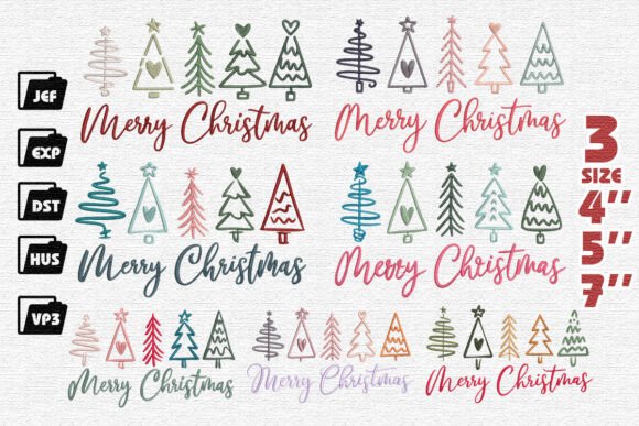Set of 7 Merry Christmas Embroidery File Review